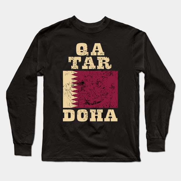 Flag of Qatar Long Sleeve T-Shirt by KewaleeTee